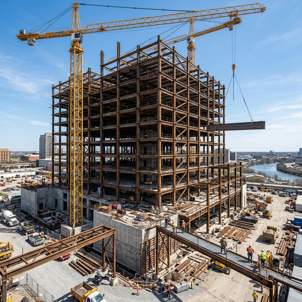 Estructura de Polideportivo en Construcción